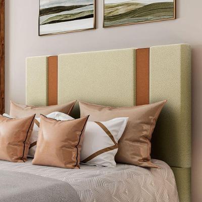 Cabeceira Estofada King 195 Cm Ametista Corino Bege