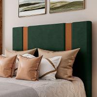 Cabeceira Estofada King 195 Cm Ametista Veludo Verde - 1