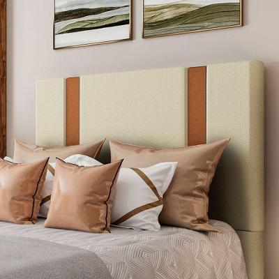 Cabeceira Estofada Solteiro 90 Cm Ametista Linho Creme