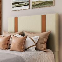 Cabeceira Estofada Solteiro 90 Cm Ametista Linho Creme - 1