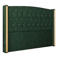 Cabeceira Estofada Casal 140 Cm Zirconio Veludo Verde - 2