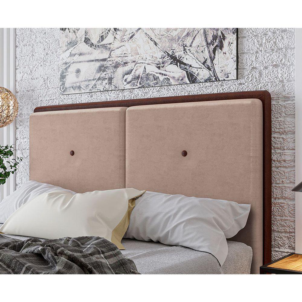 Cabeceira Estofada King 195 Cm Coral Veludo Rose - 2