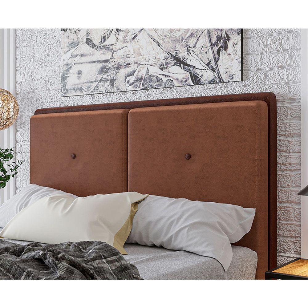 Cabeceira Estofada King 195 Cm Coral Veludo Terracota - 2
