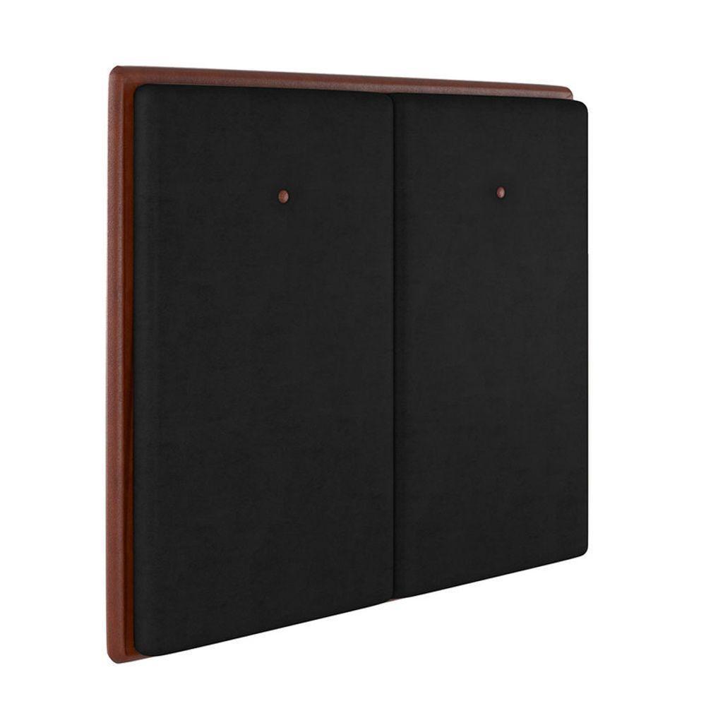 Cabeceira Estofada King 195 Cm Coral Veludo Preto - 1