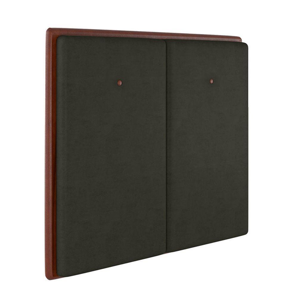 Cabeceira Estofada King 195 Cm Coral Veludo Marrom - 1