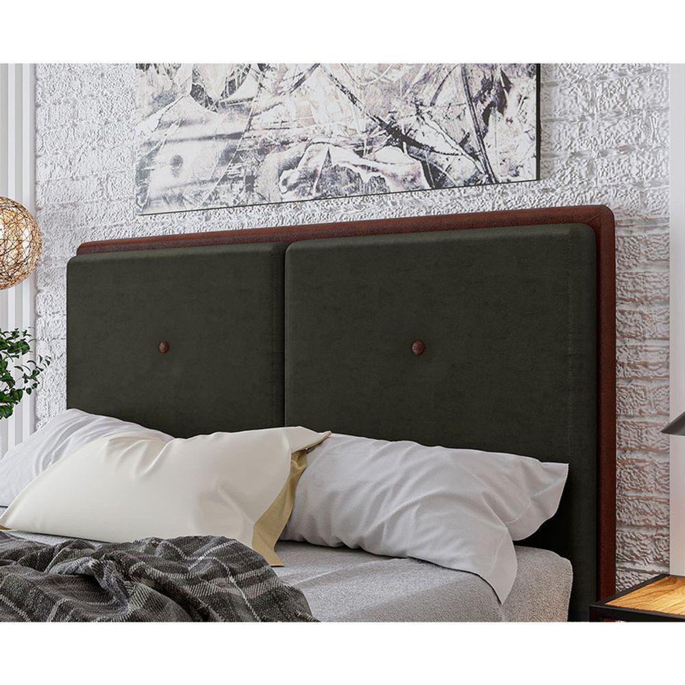 Cabeceira Estofada King 195 Cm Coral Veludo Marrom - 2