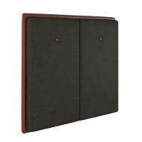 Cabeceira Estofada King 195 Cm Coral Veludo Marrom - 1