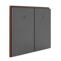 Cabeceira Estofada King 195 Cm Coral Corino Preto - 1