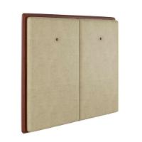 Cabeceira Estofada King 195 Cm Coral Veludo Bege - 1