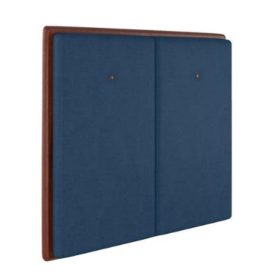 Cabeceira Estofada King 195 Cm Coral Veludo Azul Marinho