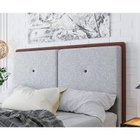 Cabeceira Estofada King 195 Cm Coral Linho Cinza - 2