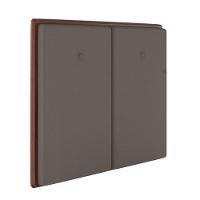 Cabeceira Estofada King 195 Cm Coral Corino Marrom - 1