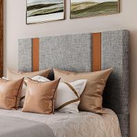 Cabeceira Estofada King 195 Cm Ametista Linho Cinza - 1