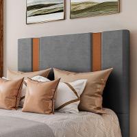 Cabeceira Estofada King 195 Cm Ametista Veludo Cinza - 1