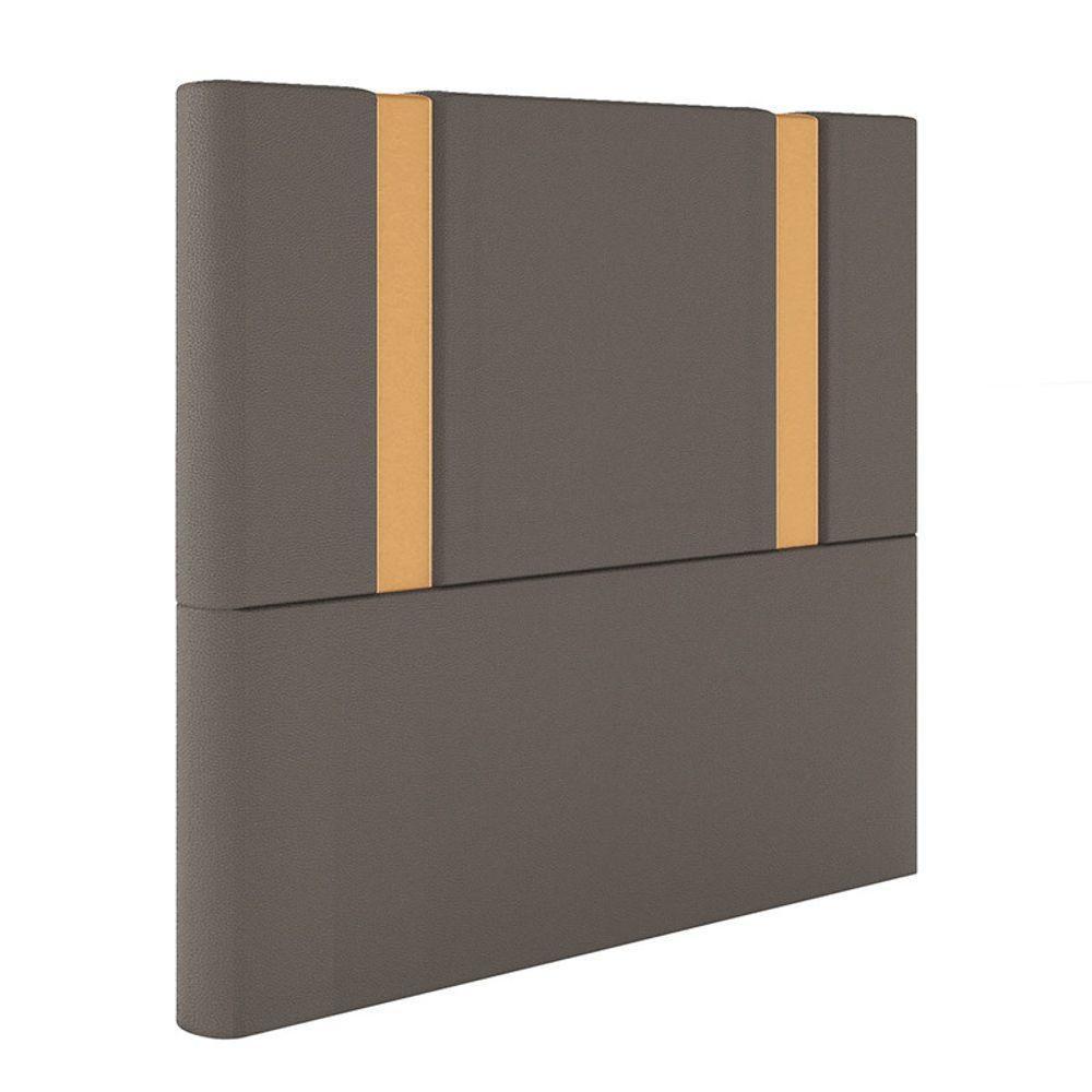 Cabeceira Estofada King 195 Cm Ametista Corino Marrom - 2