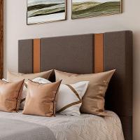Cabeceira Estofada King 195 Cm Ametista Corino Marrom - 1