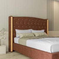 Cabeceira Estofada Casal 140 Cm Zirconio Veludo Terracota - 2