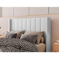 Cabeceira Estofada Casal 140 Cm Turquesa Corino Branco - 2