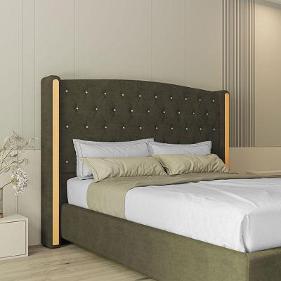 Cabeceira Estofada Casal 140 Cm Zirconio Veludo Marrom