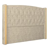 Cabeceira Estofada Casal 140 Cm Zirconio Veludo Bege - 2