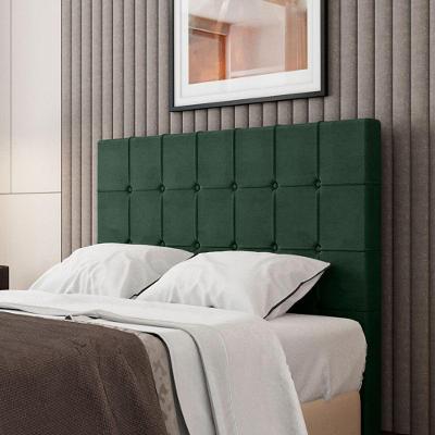 Cabeceira Estofada Casal 140 Cm Turmalina Veludo Verde