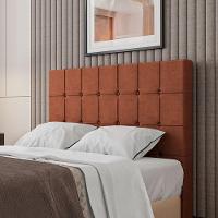 Cabeceira Estofada Casal 140 Cm Turmalina Veludo Terracota - 1