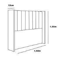 Cabeceira Estofada Casal 140 Cm Turquesa Corino Marrom - 3