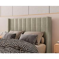 Cabeceira Estofada Casal 140 Cm Turquesa Veludo Bege - 2