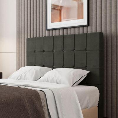 Cabeceira Estofada Casal 140 Cm Turmalina Veludo Marrom