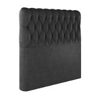 Cabeceira Estofada Casal 140 Cm Topázio Veludo Preto - 2