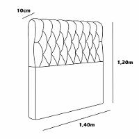 Cabeceira Estofada Casal 140 Cm Topázio Veludo Preto - 3