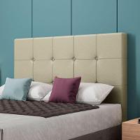 Cabeceira Estofada Queen 160 Cm Safira Corino Bege - 2