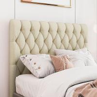 Cabeceira Estofada Casal 140 Cm Topázio Linho Creme - 1