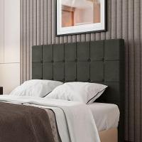 Cabeceira Estofada King 195 Cm Turmalina Veludo Marrom - 1