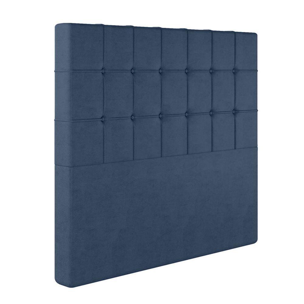 Cabeceira Estofada King 195 Cm Turmalina Veludo Azul Marinho - 2