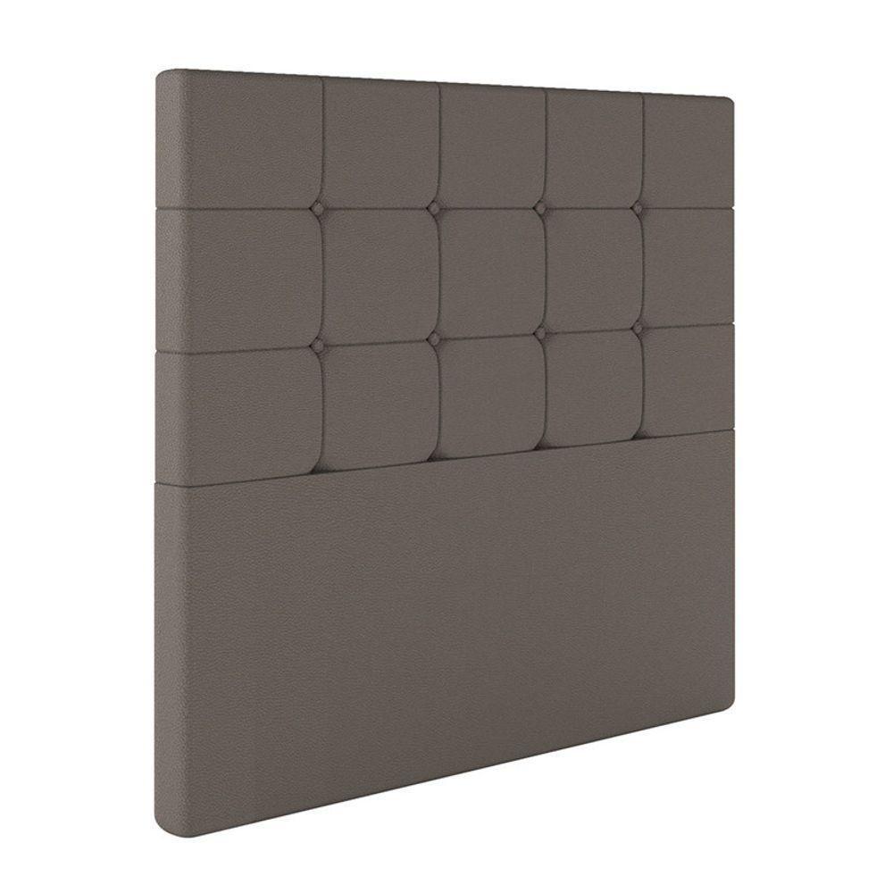 Cabeceira Estofada Casal 140 Cm Safira Corino Marrom - 1