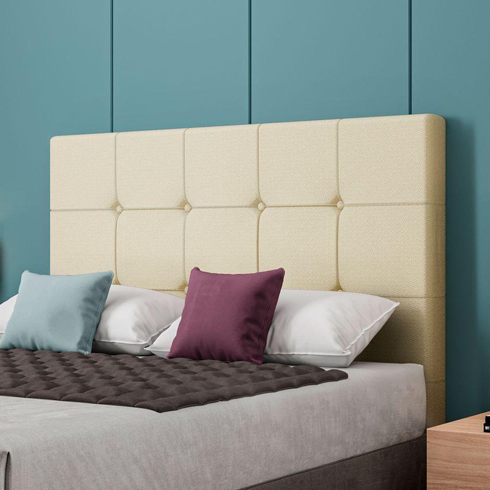 Cabeceira Estofada King 195 Cm Safira Linho Creme - 2