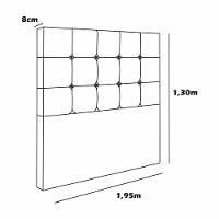 Cabeceira Estofada King 195 Cm Safira Corino Branco - 3