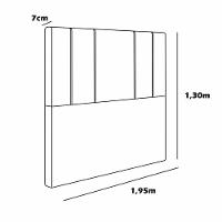 Cabeceira Estofada King 195 Cm Rubi Linho Creme - 3