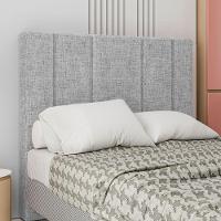 Cabeceira Estofada King 195 Cm Rubi Linho Cinza - 1
