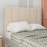 Cabeceira Estofada King 195 Cm Rubi Linho Bege - 1