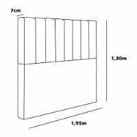 Cabeceira Estofada King 195 Cm Esmeralda Corino Marrom - 3