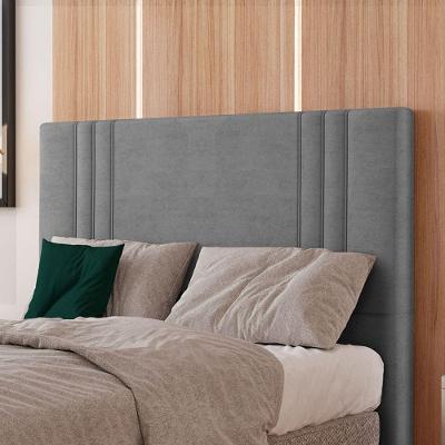 Cabeceira Estofada King 195 Cm Diamante Veludo Cinza