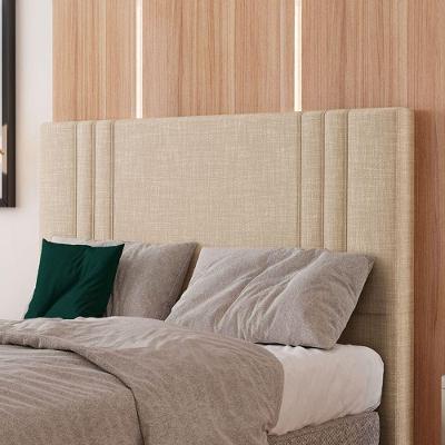 Cabeceira Estofada King 195 Cm Diamante Linho Bege