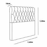 Cabeceira Estofada Queen 160 Cm Topázio Veludo Marrom - 3