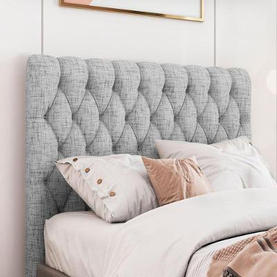 Cabeceira Estofada Queen 160 Cm Topázio Linho Cinza