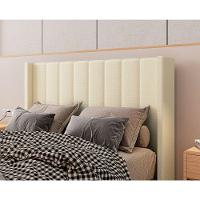 Cabeceira Estofada King 195 Cm Turquesa Linho Creme - 2