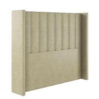 Cabeceira Estofada King 195 Cm Turquesa Veludo Bege - 1