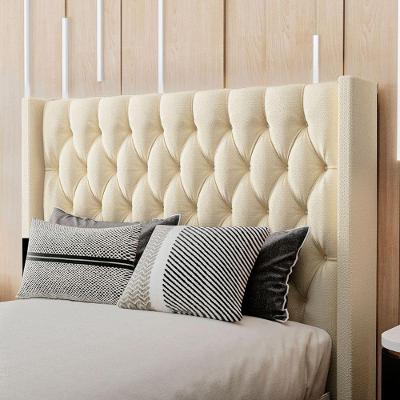 Cabeceira Estofada Queen 160 Cm Pérola Linho Creme