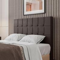 Cabeceira Estofada Queen 160 Cm Turmalina Corino Marrom - 1